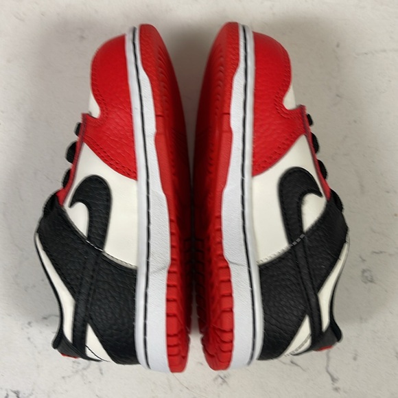 Nike Dunk Low NBA 75th Anniversary Chicago Toddler DC9562-100 Red Black - Picture 7 of 16